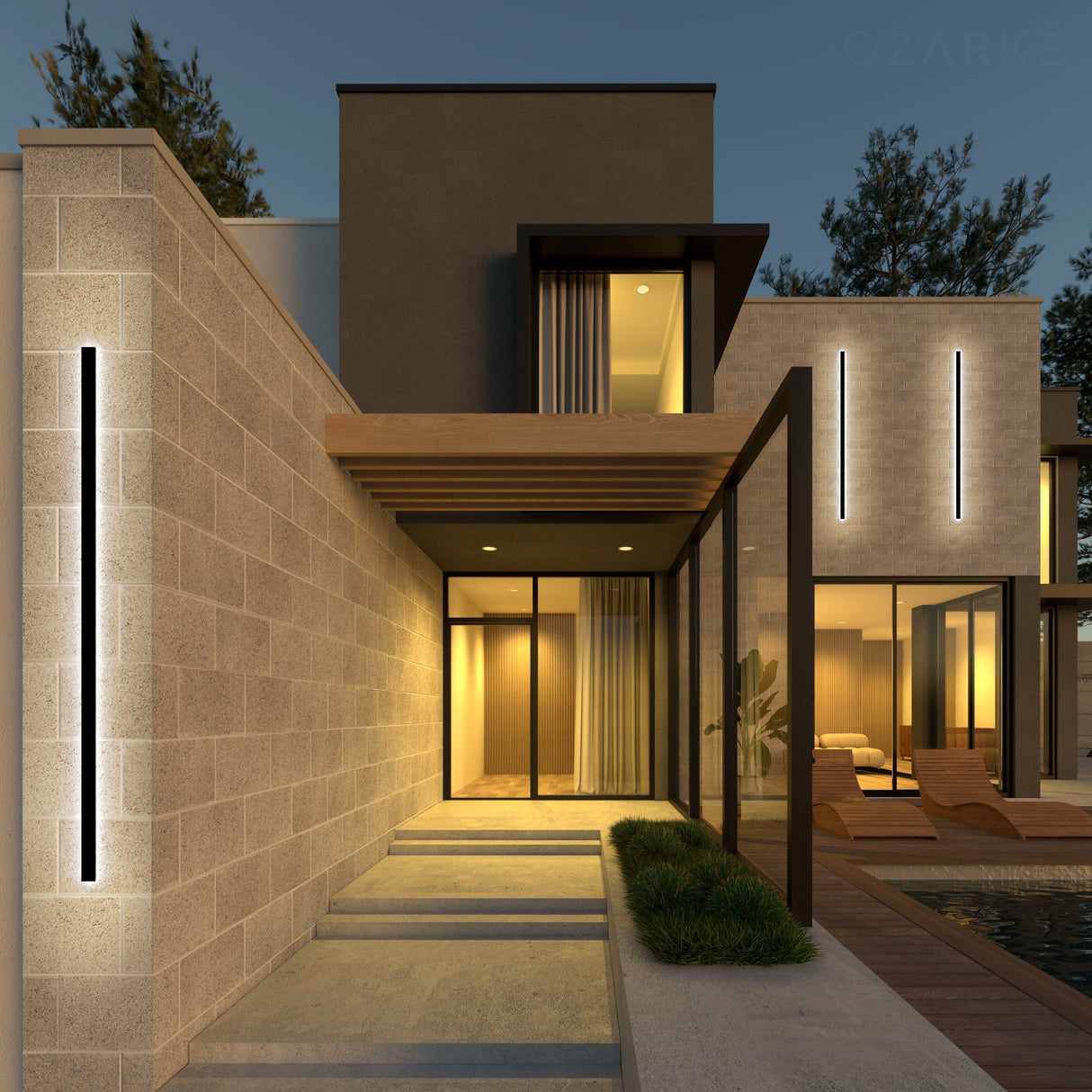 Svelte Outdoor Linear Lamp from Ozarké