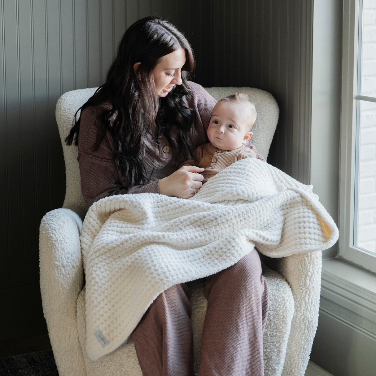 WAFFLE KNIT RECEIVING BLANKETS From Saranoni