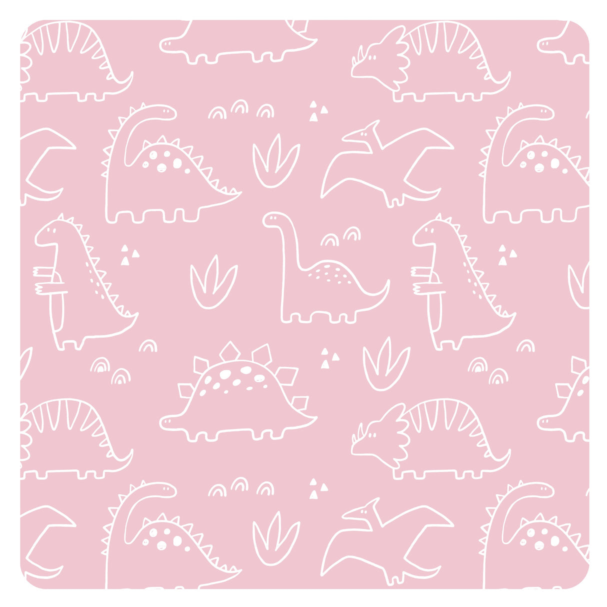 Dino Friends - Blush Splash Mat - A Waterproof Catch-All for Highchair Spills and More! from BapronBaby