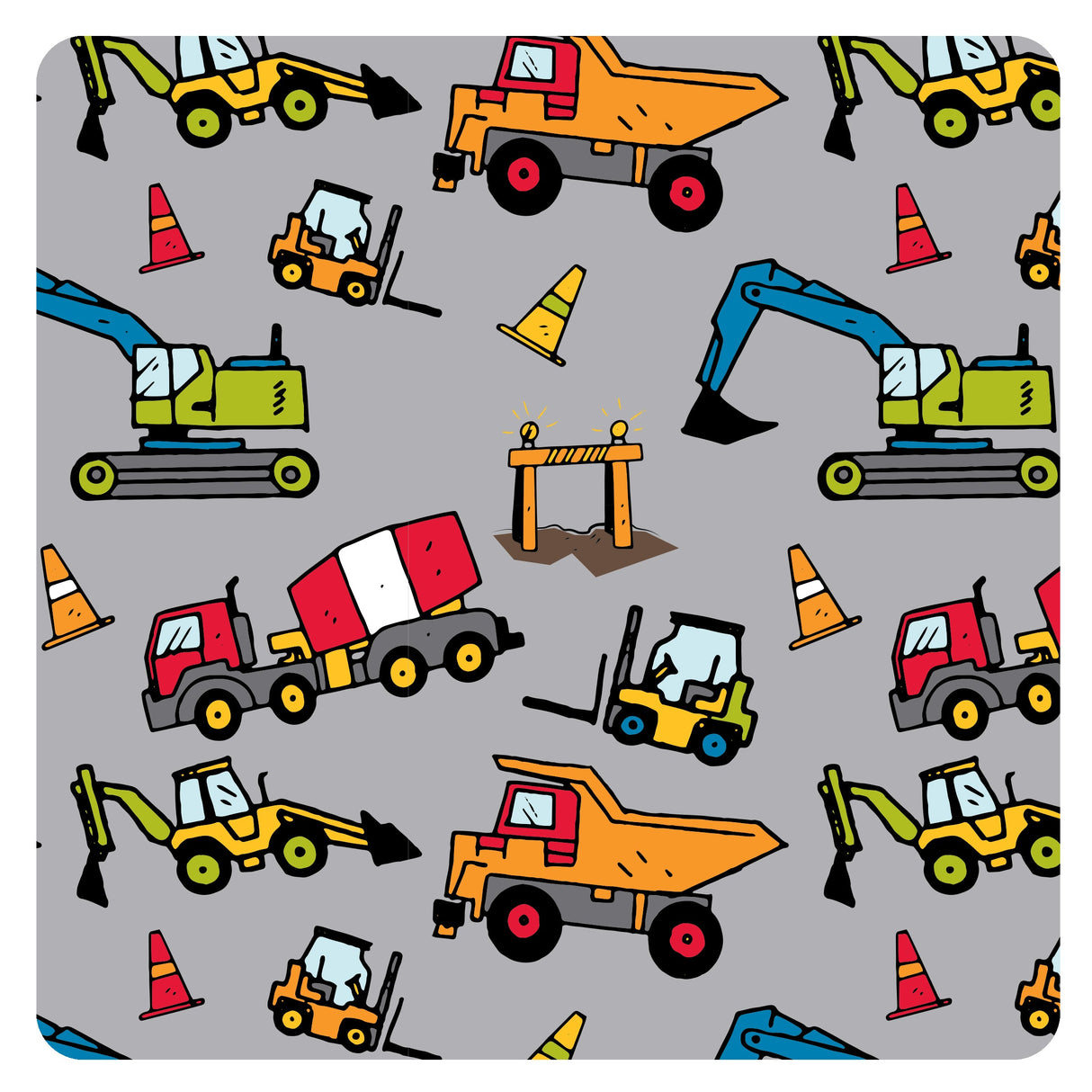 Construction Zone Splash Mat - A Waterproof Catch-All for Highchair Spills and More! from BapronBaby