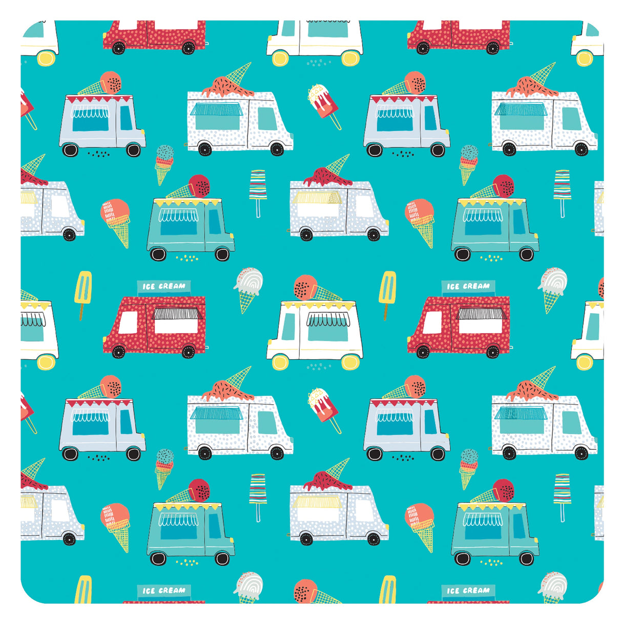 Ice Cream Truck Splash Mat - A Waterproof Catch-All for Highchair Spills and More! from BapronBaby