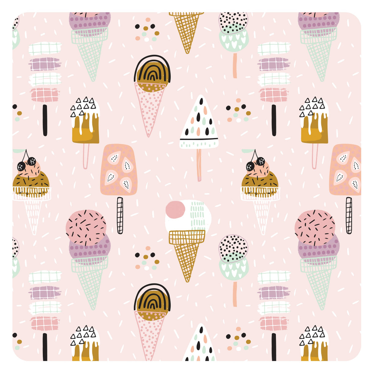 Pink Ice Cream Splash Mat - A Waterproof Catch-All for Highchair Spills and More! from BapronBaby