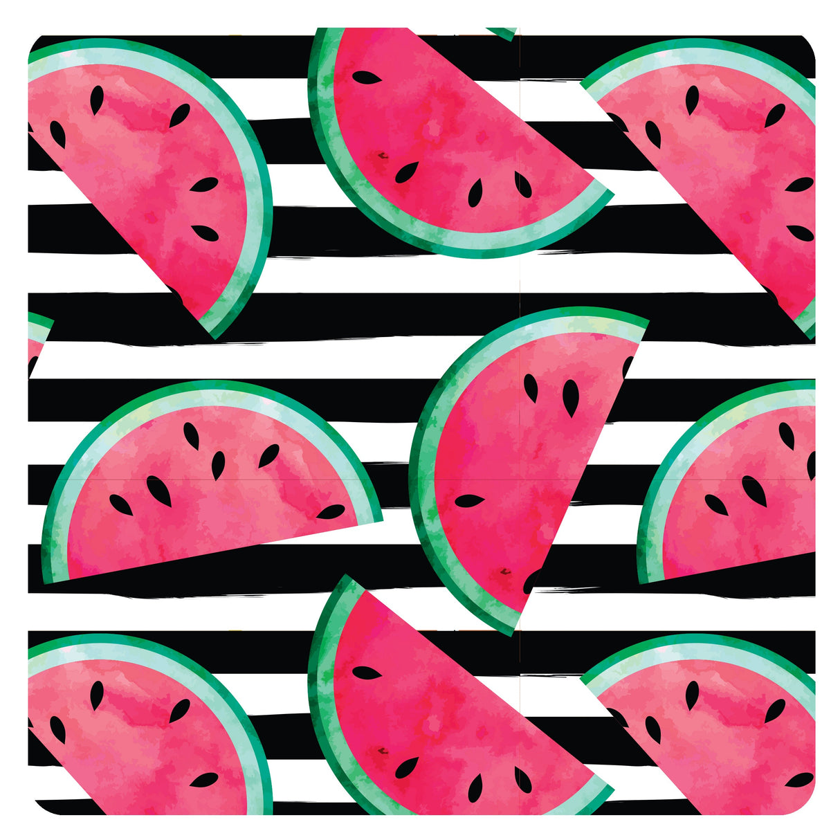 Summer Stripes - Watermelon - Splash Mat - A Waterproof Catch-All for Highchair Spills and More! from BapronBaby