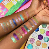 United Shades of Glitter -  21 Pressed Glitter Eyeshadow Palette from Rude Cosmetics