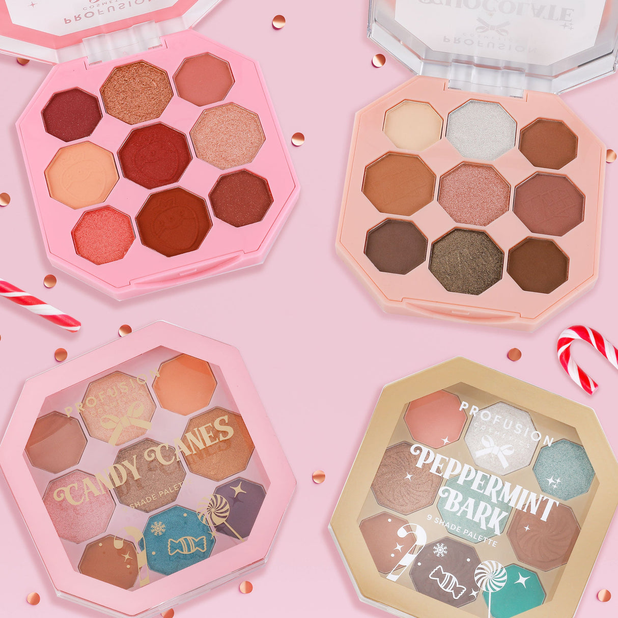 Sweet Holiday | Candy Canes 9-Shade Palette from Profusion Cosmetics