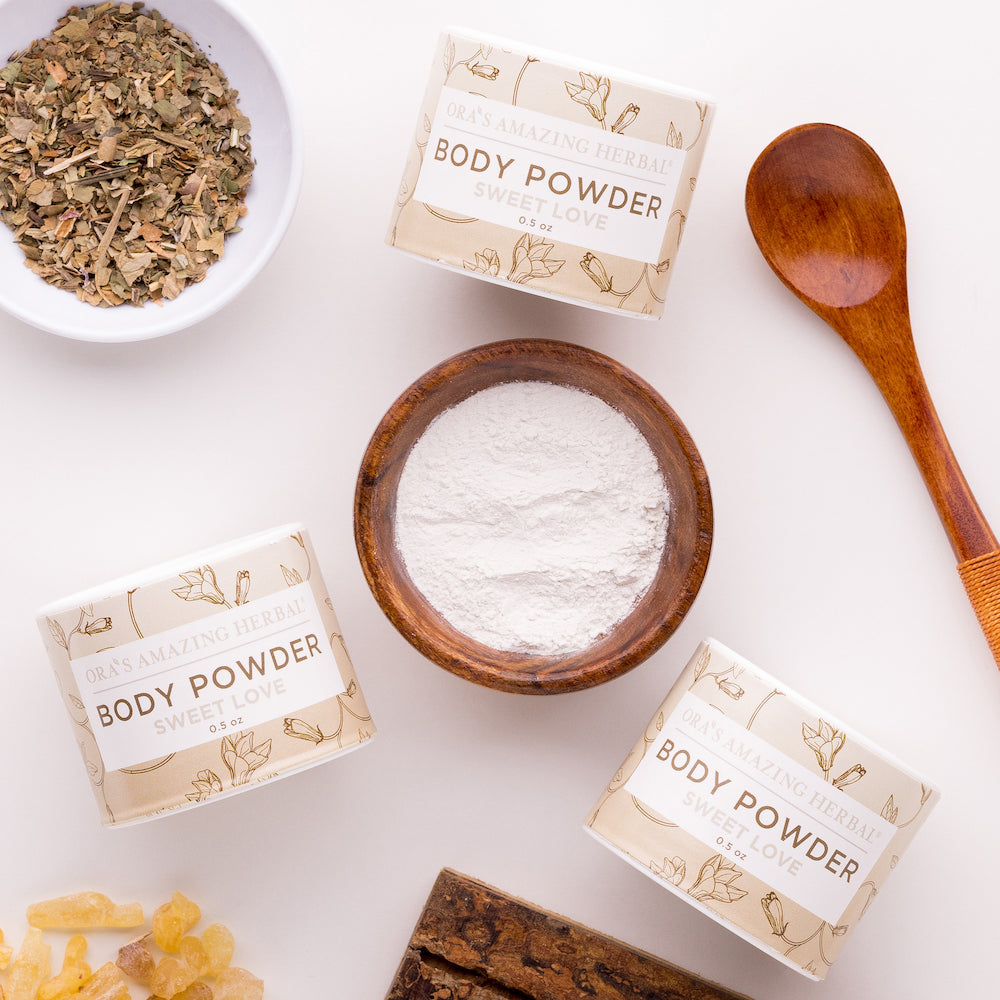 Talc Free Body Powder, Sweet Love Vanilla from Ora's Amazing Herbal
