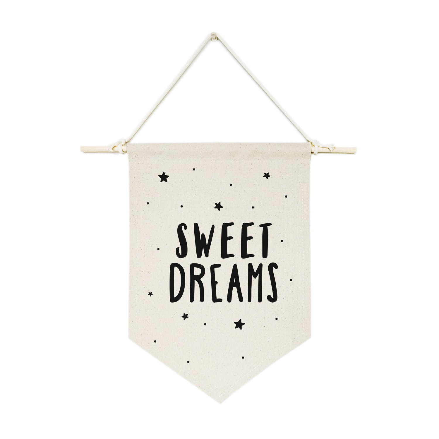 Sweet Dreams with Stars Hanging Wall Banner from The Cotton & Canvas Co.