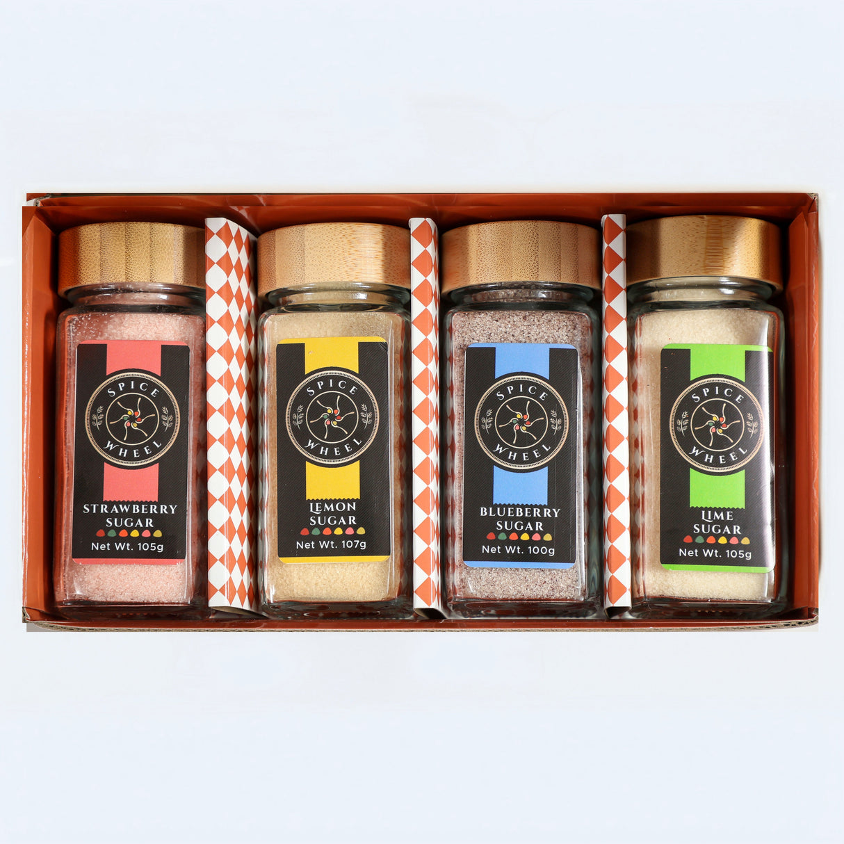 Citrus & Berry Sugar Gift Set – 4 Flavored Sugars for Tea, Baking & Cocktails from Spice Wheel