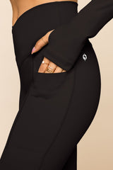 Crisscross Hourglass® Flared Leggings with Pockets - Black from POPFLEX