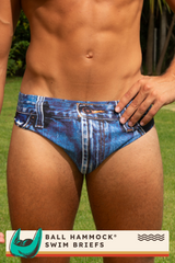 The Chattahoochee Daddy | USA Denim Print Ball Hammock® Pouch Swim Briefs from Shinesty