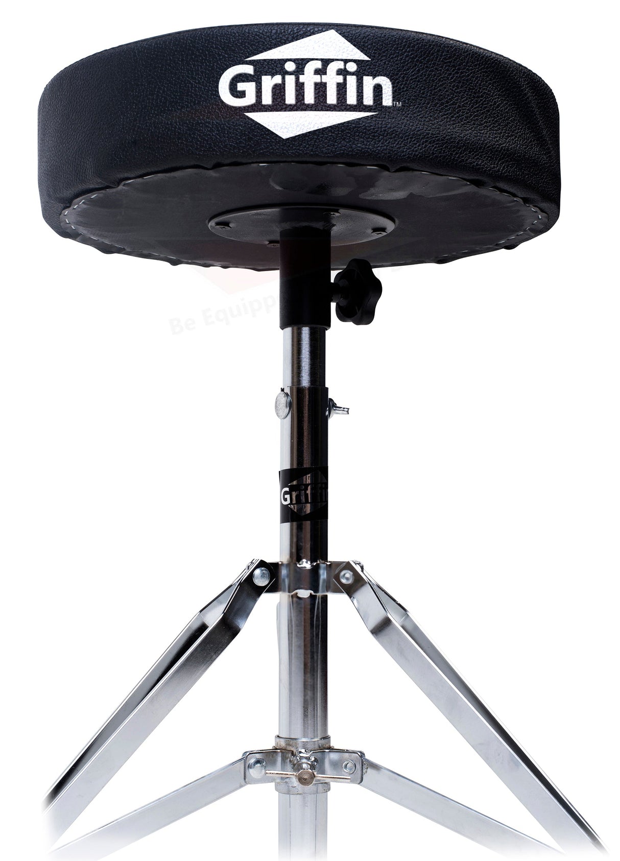 3 PACK GRIFFIN Drum Hardware Set - Bass Drum Kick Pedal, Drummers Throne Seat & Hi-Hat Cymbal Stand | Deluxe Chrome Slip-Proof Gear Holder Percussion Set for Mounting Crash, Ride & Splash Cymbals from GeekStands.com