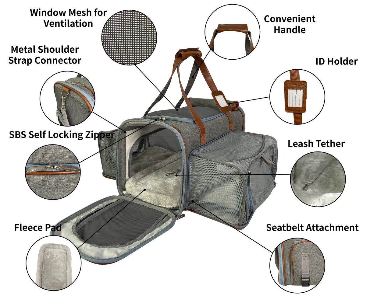 Mr. Peanut's Gold Series Big Apple XL Size Airline Compliant Double Expandable Pet Carrier from Mr. Peanut's Pet Carriers