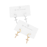Taryn Diamond Cross Earrings - WATERPROOF from Pretty Simple