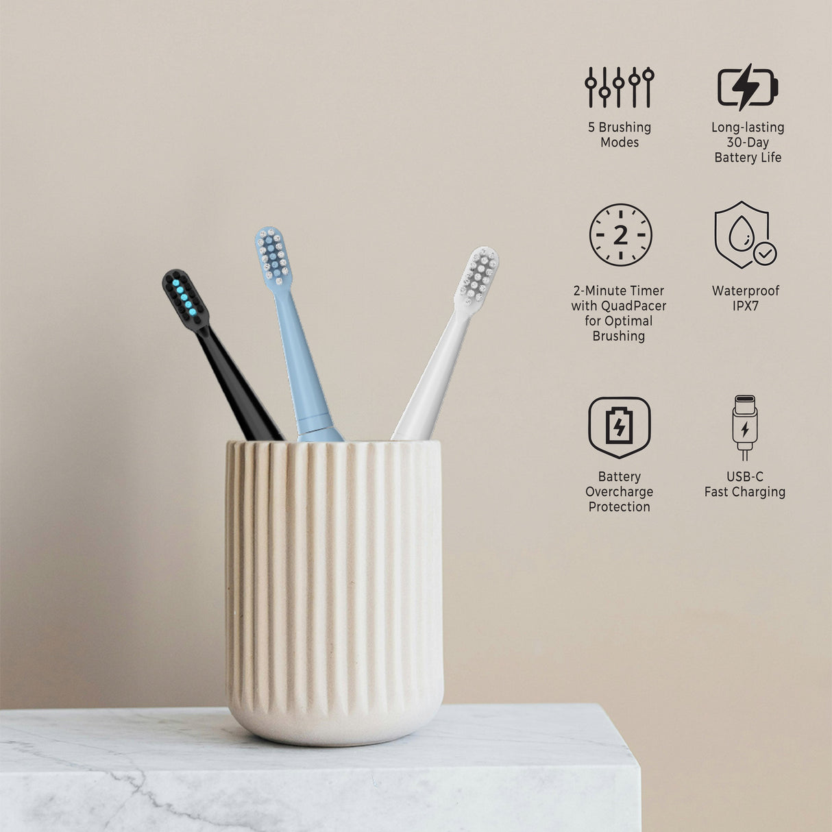 USB Rechargeable Electric Toothbrush from Pursonic