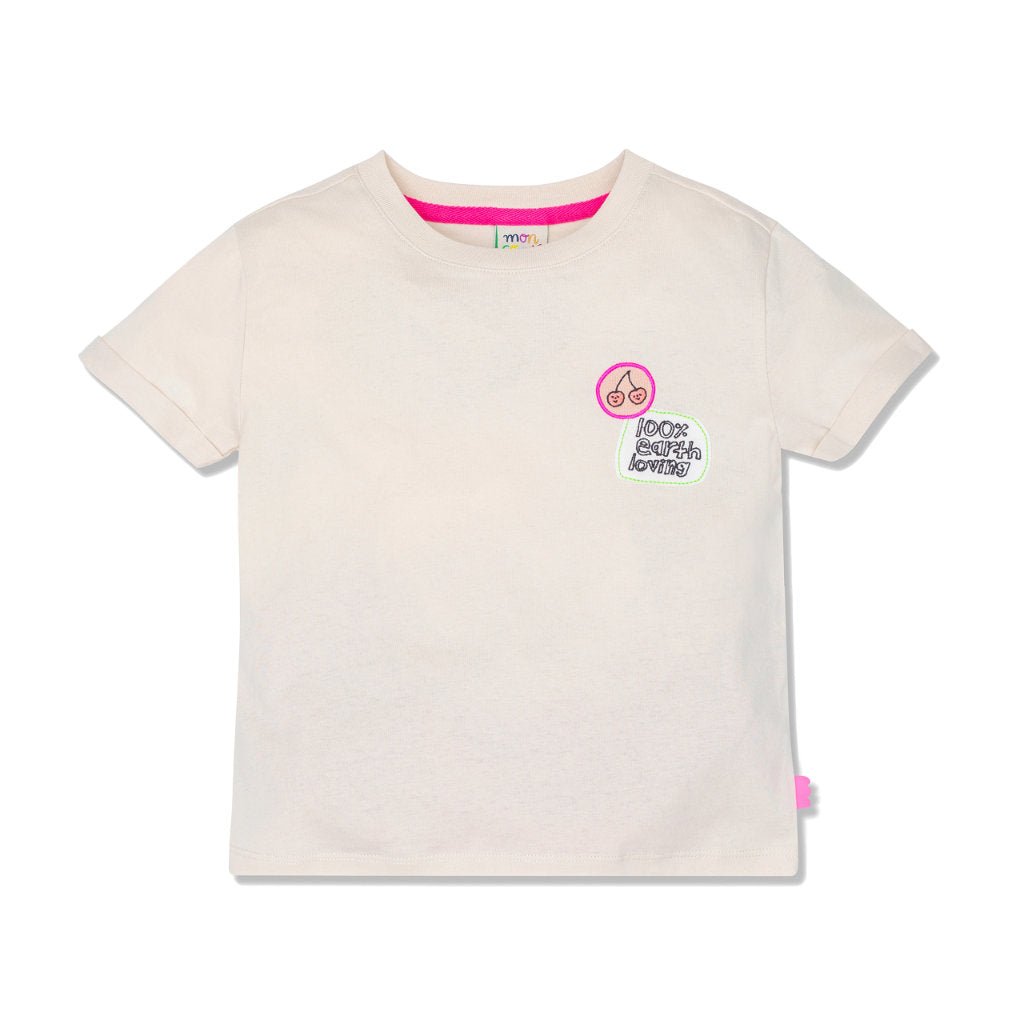 100% Earth Loving patches Kid T-Shirt - Cream from Manymoons