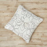 Tache Modern Abstract Leaf Line Art Foliage White Grey Black Gold Cushion Covers / Euro Sham (TJ3571)