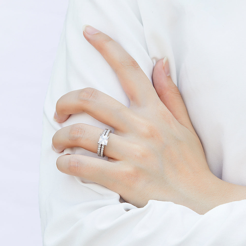 The Emma - Silver Wedding Ring Set From Vintage Gentlemen