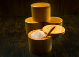 Bamboo Salt Container filled with Pink Himalayan Salt from Spice Wheel
