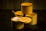 Bamboo Salt Container filled with Pink Himalayan Salt from Spice Wheel