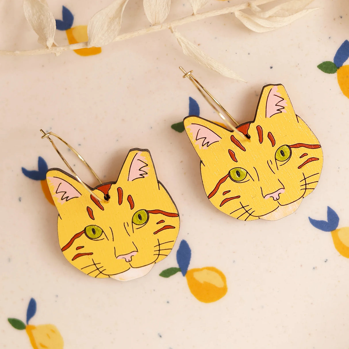 TNR Orange Tabby Cat Hoops from LE CHIC MIAMI