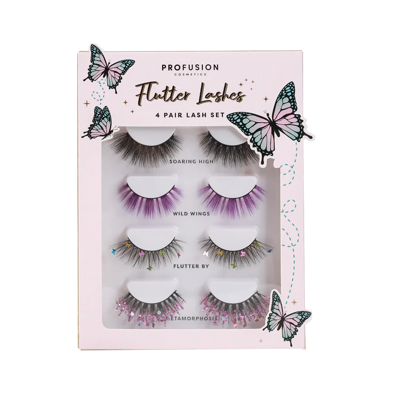 Empowered Butterfly | Flutter Lashes 4 pair Lash Set from Profusion Cosmetics