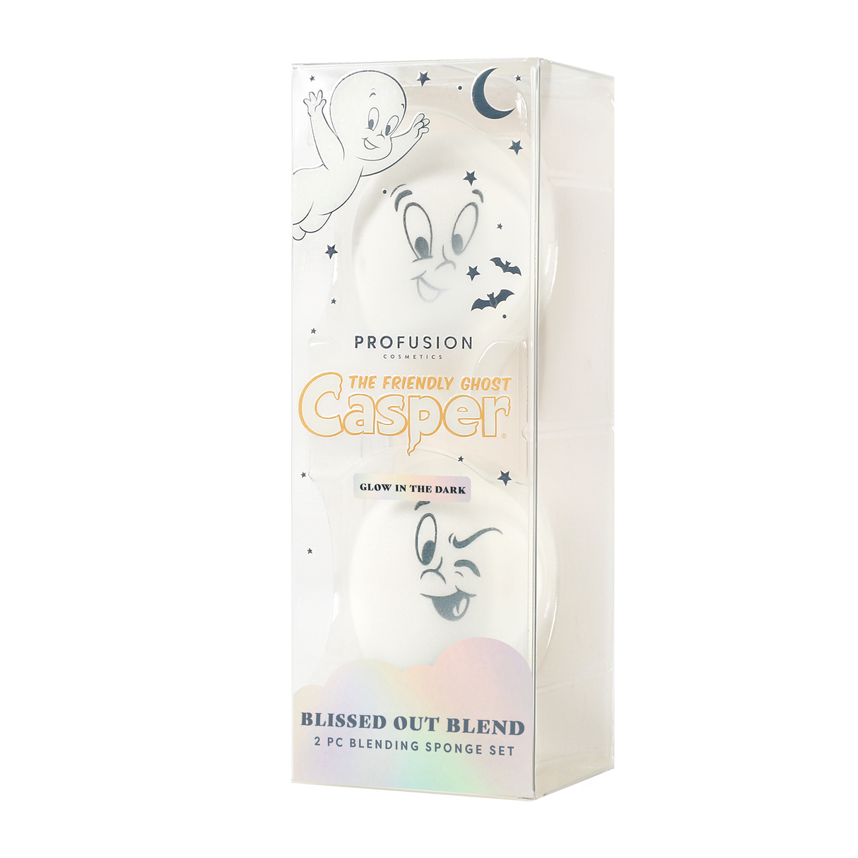 Casper The Friendly Ghost | Blissed out Blend Glow In The Dark 2 PC Blending Sponge Set from Profusion Cosmetics
