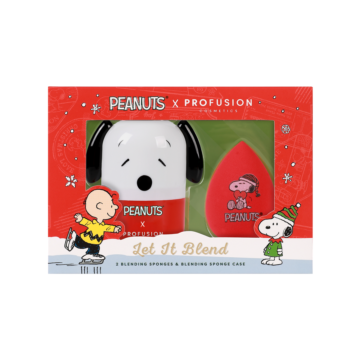 Peanuts Holiday | Let It Blend Blending Sponge & Case Set from Profusion Cosmetics