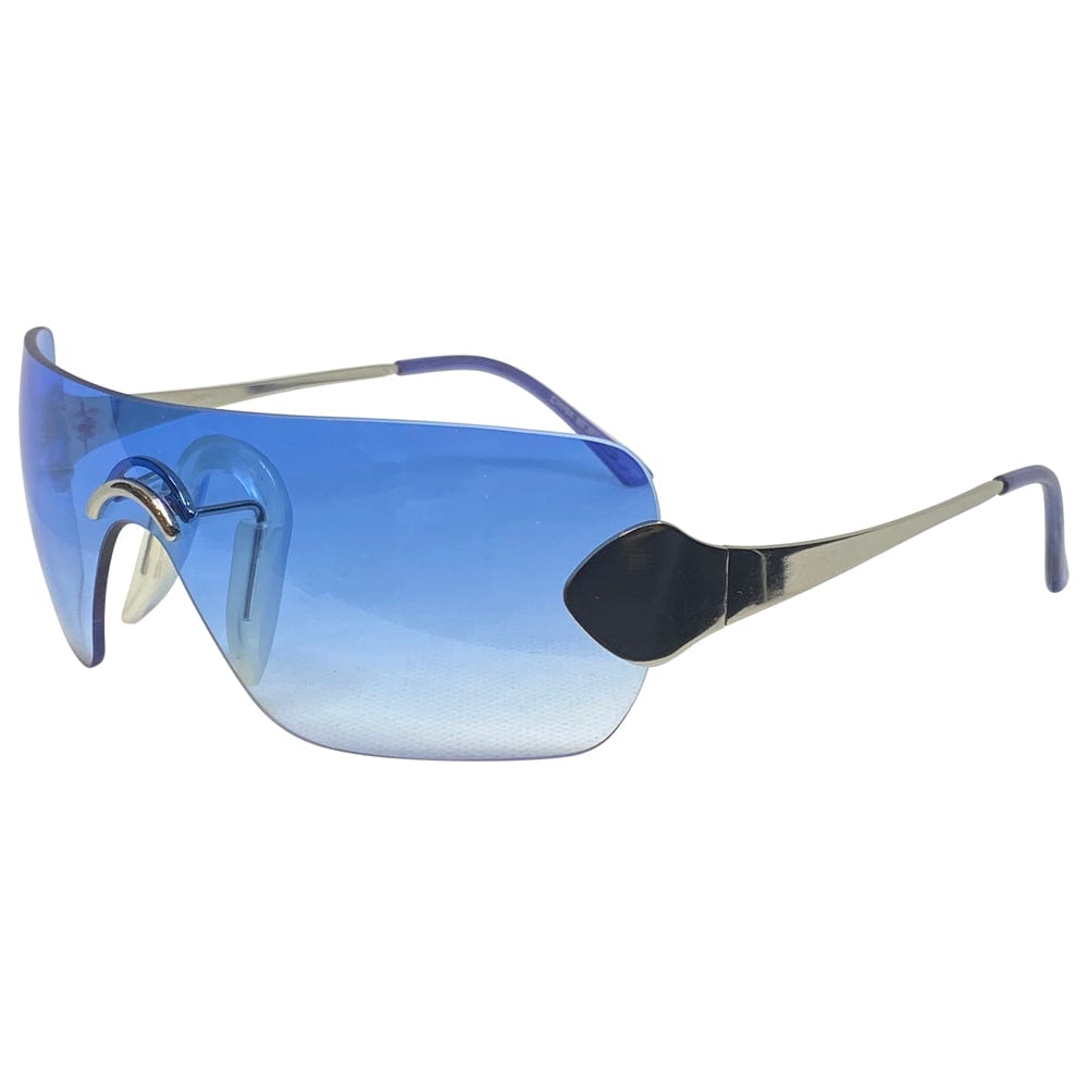 TONER Blue Y2K Rimless Sunglasses from Giant Vintage Sunglasses