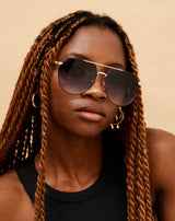 Farrah - Midnight Square Aviator sunglasses from TopFoxx