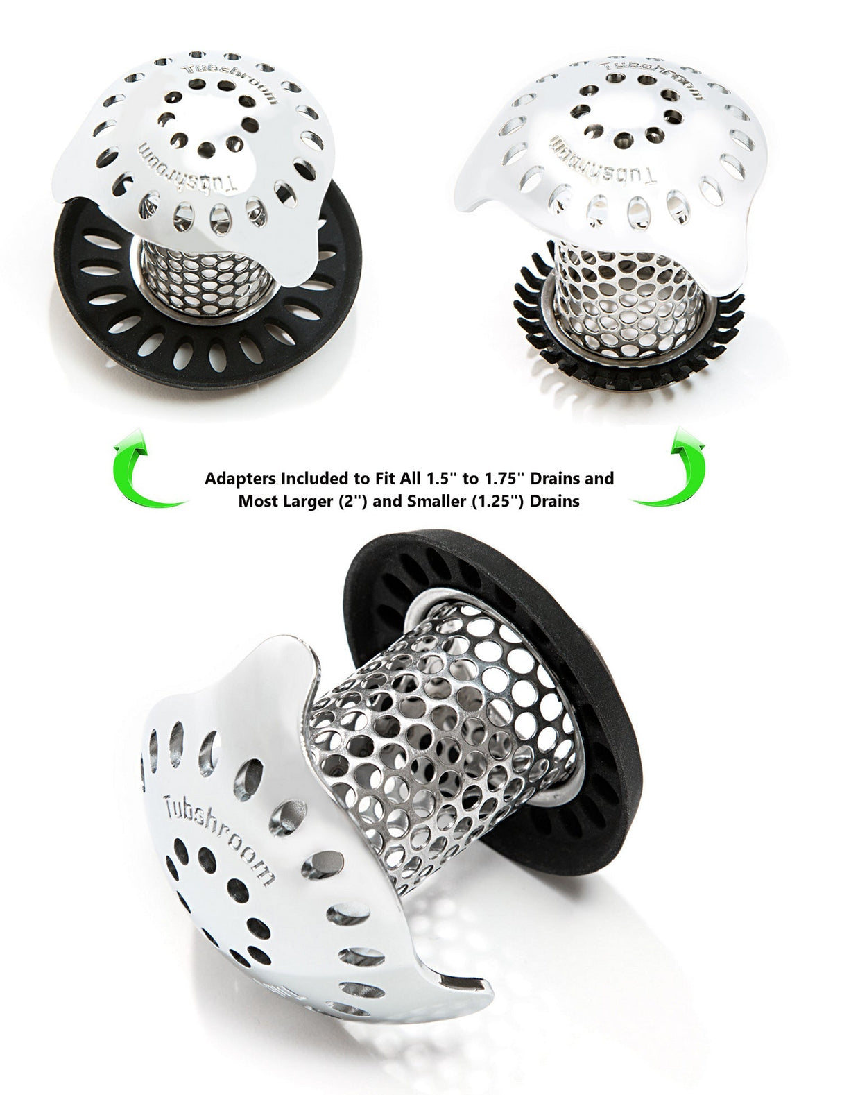 TubShroom Ultra (Stainless) Hair Catcher to Prevent Clogged Tub Drains from TubShroom.com