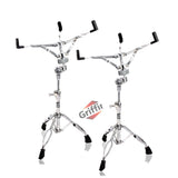 2-PACK Snare Drum Stand by GRIFFIN | Chrome Double Braced, Light Weight Mount for Standard Snares, Tom Drums & Practice Pad | Slip-Proof Gear Tilter & Clamp Style Basket Holder Percussion Hardware Kit from GeekStands.com