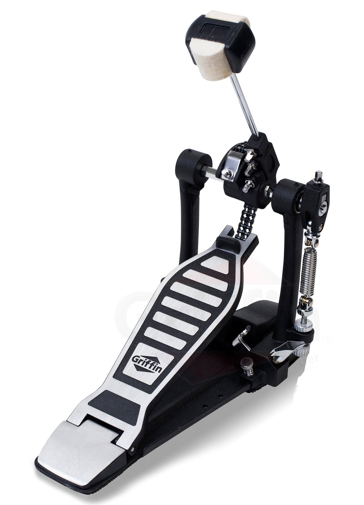 3 PACK - Hi-Hat Stand, Kick Drum Pedal & Straight Cymbal Stand Hardware Kit by GRIFFIN | Deluxe Full Size Percussion Chrome Hardware Set | Lightweight, Portable & Mobile, Perfect for Drummer Gigs from GeekStands.com