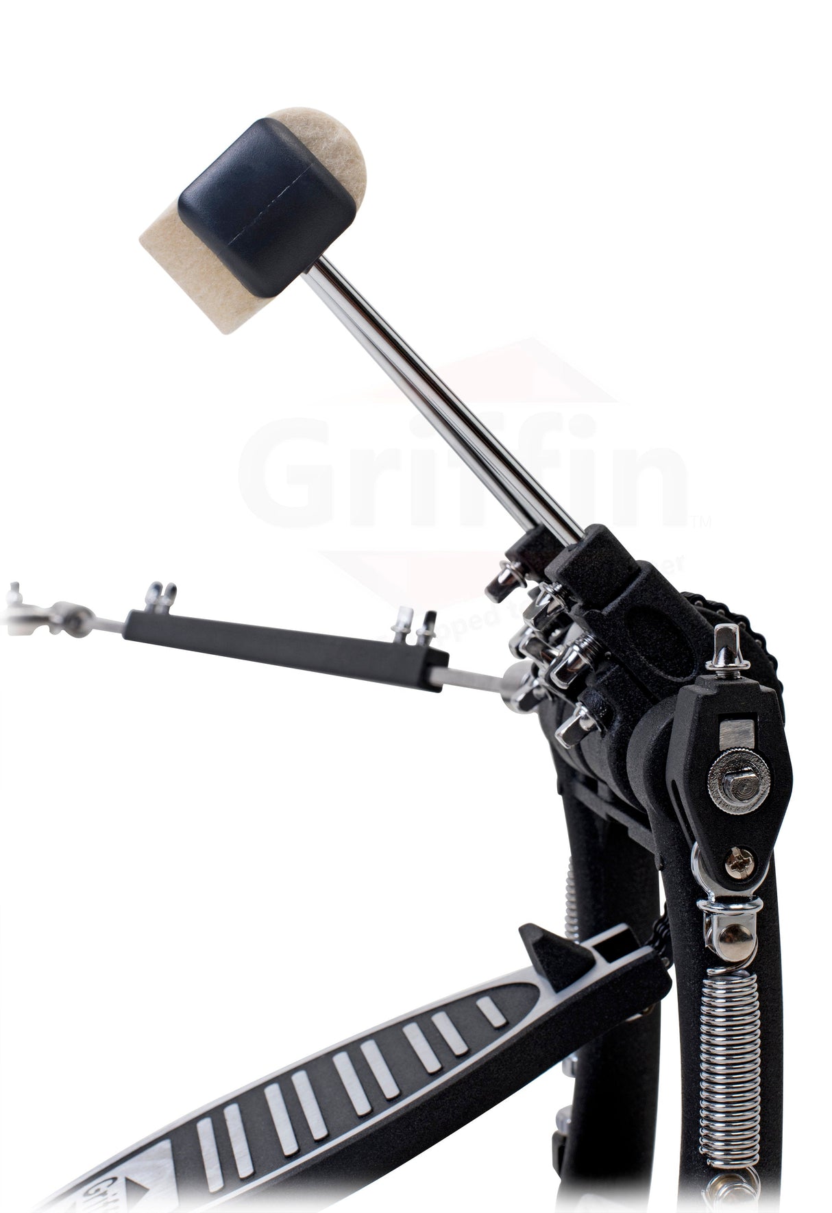 Double Kick Drum Pedal for Bass Drum by GRIFFIN - Deluxe Twin Set Foot Pedal - Quad Sided Beater Heads - Dual Pedal Two Chain Drive Hardware from GeekStands