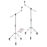 Cymbal Stand With Boom Arm by GRIFFIN (Pack of 2) | Drum Percussion Gear Hardware Set with Double Braced Legs | Counterweight Adapter for Mounting Heavy Duty Crash, Ride, Splash Cymbals For Drummers from GeekStands.com