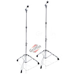 Straight Cymbal Stand (2 Pack) by GRIFFIN - Double Braced Legs, Slip-Proof Gear Holder - Light-Duty for Mobile Drummers Percussion Drum Hardware Set from GeekStands.com