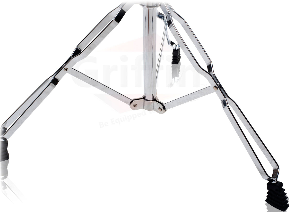 Double Tom Drum Stand with Cymbal Arm by GRIFFIN - Drummers Percussion Set Hardware with Dual Drum Mounts - Tom Holder with Double Braced Legs from GeekStands