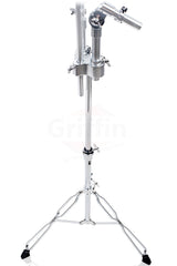 Double Tom Drum Stand with Cymbal Arm by GRIFFIN - Drummers Percussion Set Hardware Kit from GeekStands