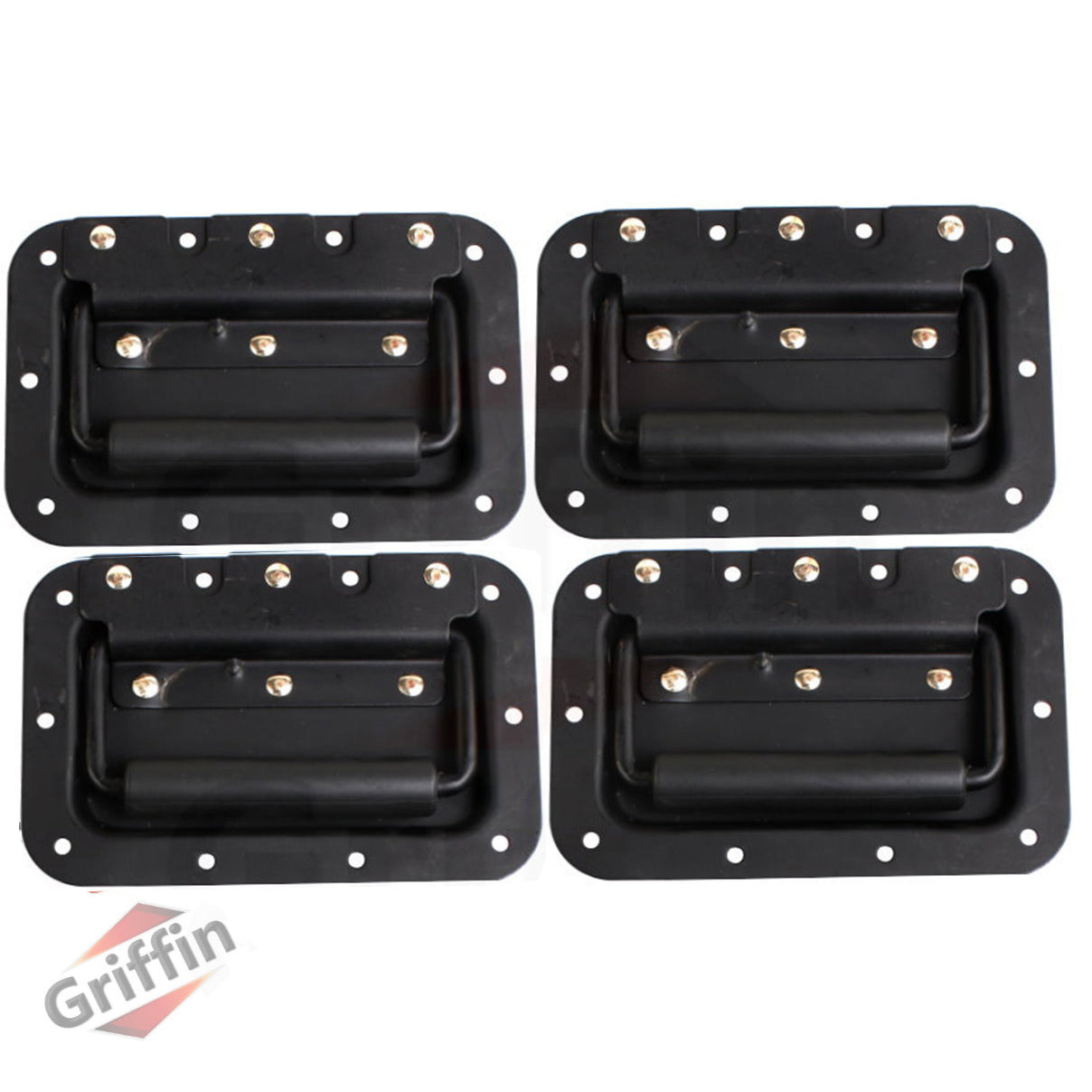 Flush Speaker Cabinet Handles for DJ PA Rack Road Case (Set of 4) by GRIFFIN - Spring Loaded from GeekStands