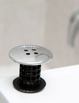 TubShroom® (Black Chrome) The Hair Catcher That Prevents Clogged Tub Drains from TubShroom.com