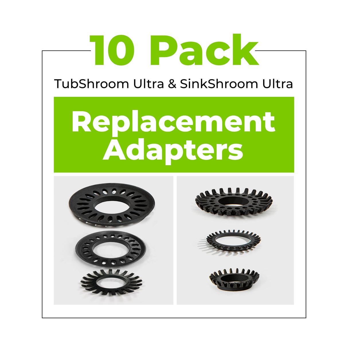 Replacement Adapters Pack for TubShroom Ultra and SinkShroom Ultra from TubShroom.com