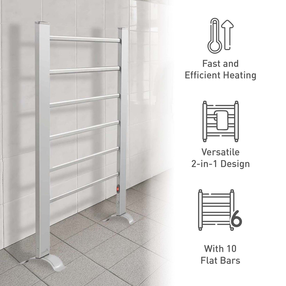 6-Bar Electric Towel Warmer from Pursonic