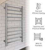 10 bar Stainless Steel Wall Mounted Electric Towel Warmer from Pursonic