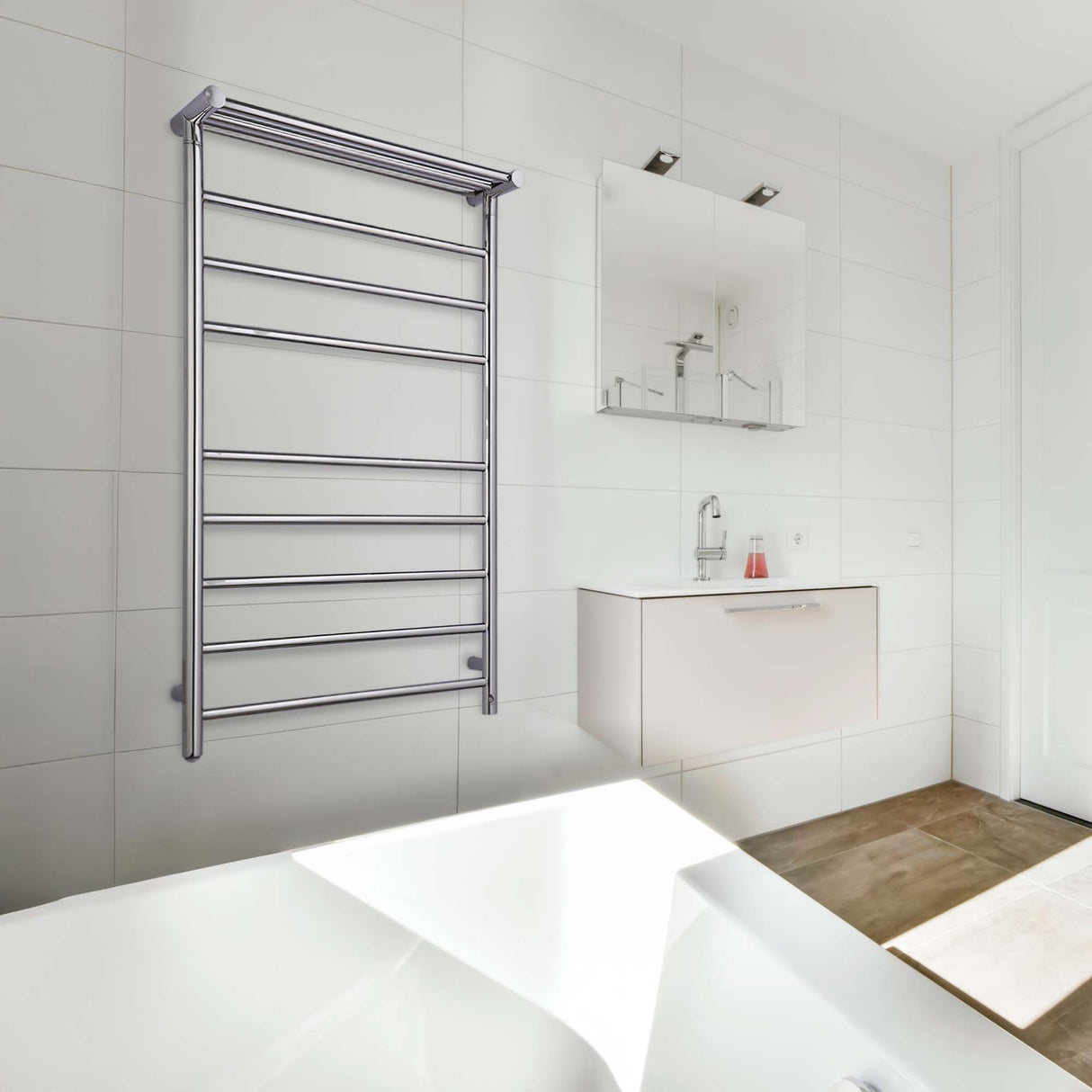 Pursonic Wall Mount Electric Towel Warmer with 8 Heated Bars Plus 3 Non-heated Bars from Pursonic