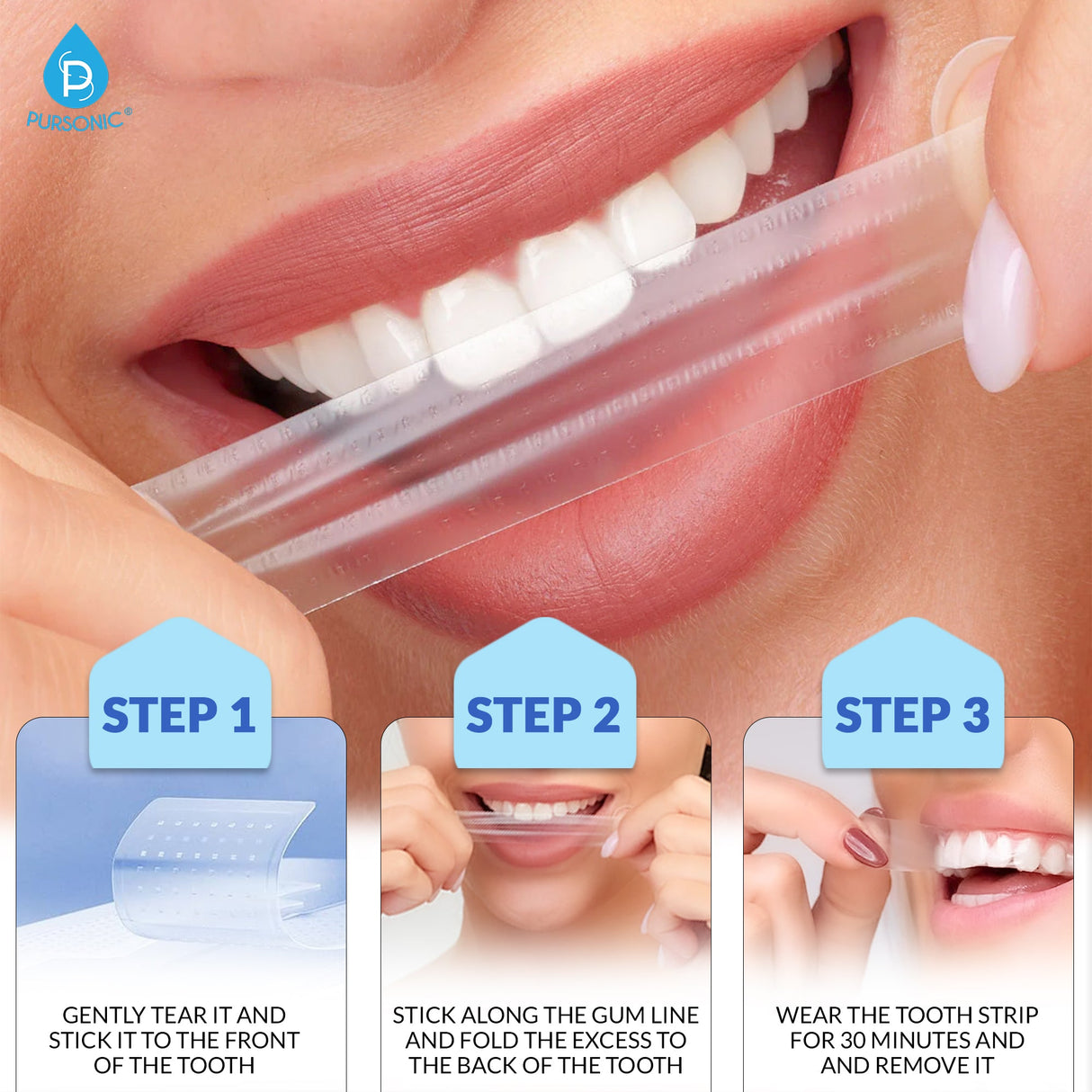 Professional Teeth Whitening Strips from Pursonic