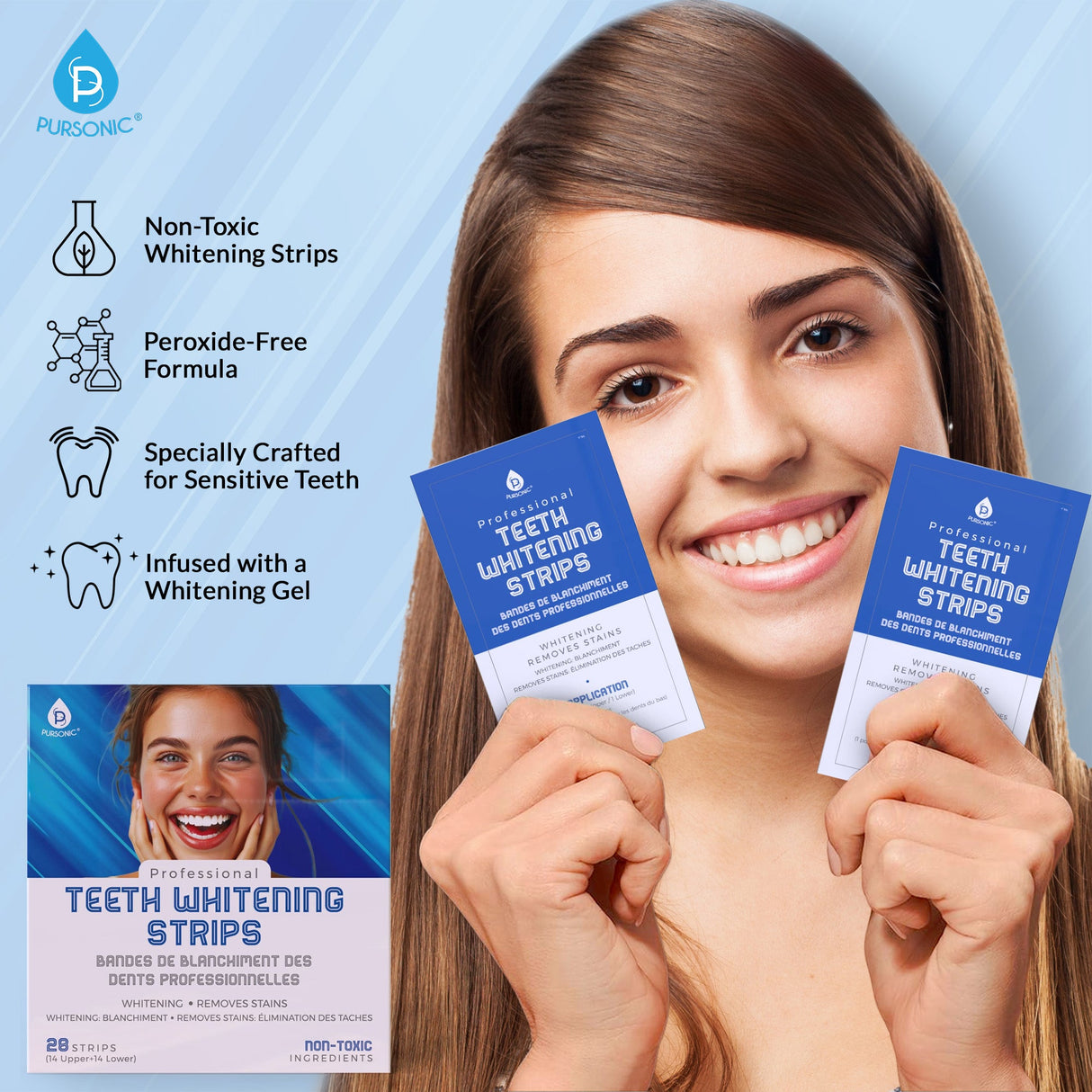 Professional Teeth Whitening Strips from Pursonic