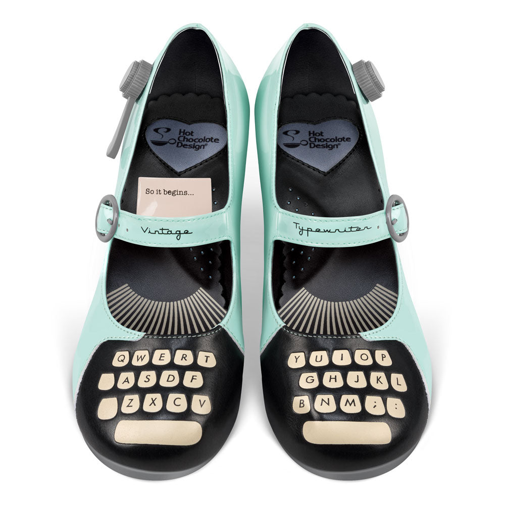 Chocolaticas® Mid Heels Typewriter Women's Mary Jane Pump from Hot Chocolate Design