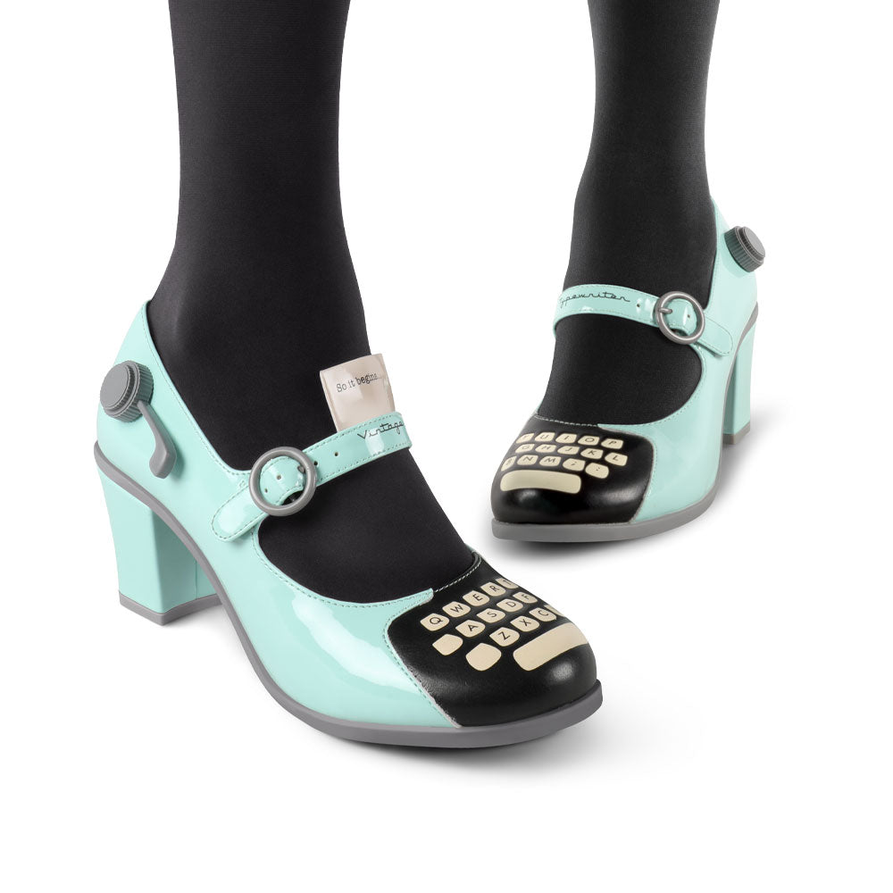 Chocolaticas® Mid Heels Typewriter Women's Mary Jane Pump from Hot Chocolate Design