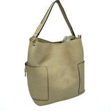 2-in-1 Chic Satchel Side Pocket Bucket Bag with Long Strap from Madeline Love