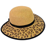 C.C Leopard Wide Brim Straw Sun Hat from Madeline Love