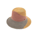 C.C Handmade Paper Crochet Cloche Summer Sun Hat Two-Tone Color Block Paper Hat Crochet Beach Hat from Madeline Love